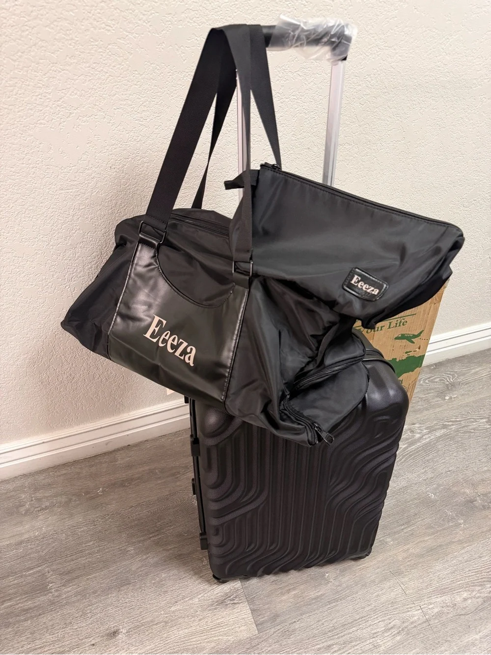 Black Hardside Spinner Carry-On Luggage Set